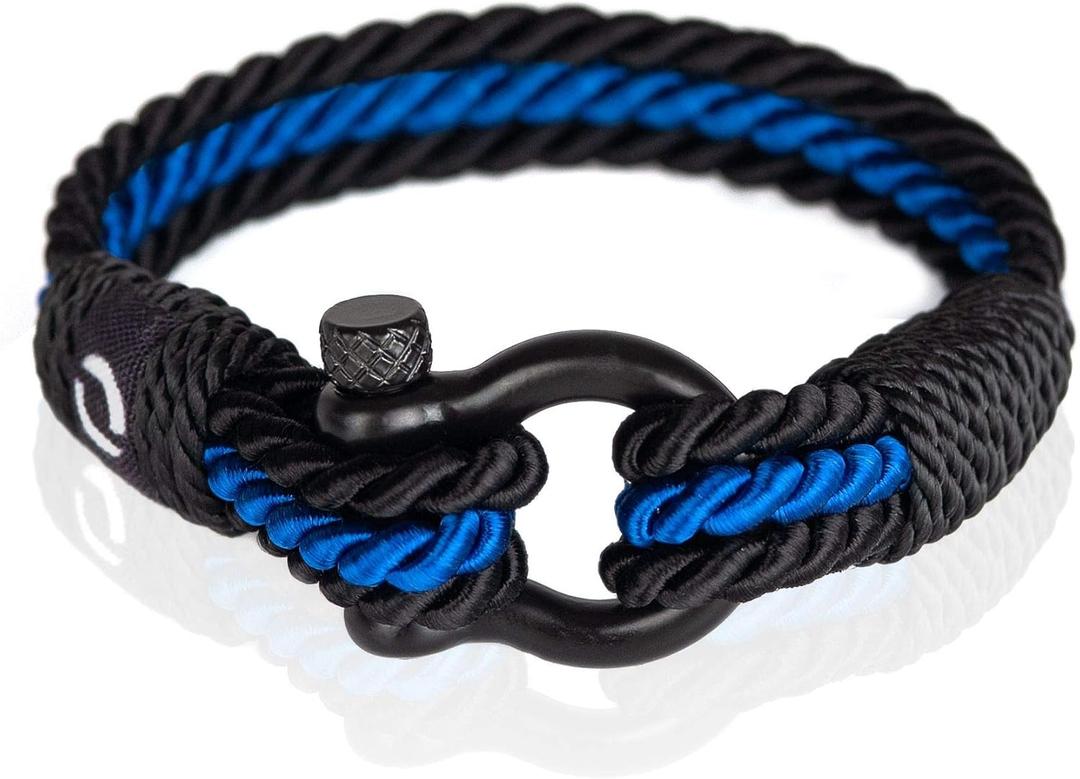Paracord Bracelet for Men - Twisted Rope Bracelets for Men, Handmade Mens Bracelets Jewelry, Boyfriend Gifts Birthday, Pulseras Para Hombres, Men's Bracelet Gifts for Son (8, RoyalBlue)
