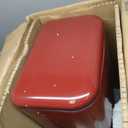 Kitchen Bathroom 8 Gallon Trash Can - Stainless Steel Garbage Cans with Foot Pedal, Recycling Bin with Lid for Office Bathroom Decor (Red, 30Liter / 8Gallon)