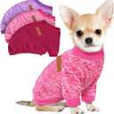 3 Pack Dog Sweaters for Small Dogs Girl Boy Winter Fleece Clothes Warm Soft Dog Sweatshirt Outfit for Dogs Cats Pet Apparel (Wine Red, X-Small)