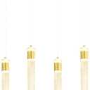 4-Light Gold Pendant Lights Kitchen Island Modern LED Gold Crystal Column Chandeliers Dimmable Crystal Ceiling Light for Dinning Room Living Room 32W