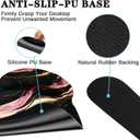 Britimes Black Pink Gold Marble Ergonomic Mouse Pad Set with Wrist Rest Non-Slip Rubber Base Wrist Cushion Support and Coasters Mousepad with Wrist Support for Computer Keyboard and Desk