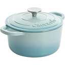 Crock-Pot Artisan Round Enameled Cast Iron Dutch Oven, 5-Quart, Aqua