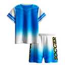 Hjshfue Kids Soccer Jersey Athletic Sports Shirt with Short Set Breathable Lightweight Training Uniform 4-12Y Bluered