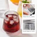 N9R 24 Count Plastic Wine Glasses Disposable 14oz - Elegant Origami Ripple Design, Shatterproof & Disposable for Whiskey, Cocktail, Champagne, Parties, Weddings, Events