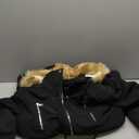 Women's Sherpa Fleece Down Jacket Thicken Winter Coat Warm Parka with Hood (Black, XXL)