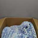 YnM Weighted Blanket, Handmade Chunky Knitted Design, Soft and Cozy, Temperature Regulating and Breathable, Machine Washable Throw for Sleep or Home Decor (Light Blue Tie-Dyed, 60x80 Inch, 15lbs)