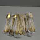 MUTNITT 60 Pcs Gold Silverware Set Service for 12, Premium Stainless Steel Flatware Set, Cutlery Utensil Set, Durable Home Kitchen Eating Tableware Set, Include Fork Knife Spoon Set, Dishwasher Safe