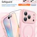 FNTCASE for iPhone 17 Pro-Max Case: [Compatible with Magsafe] Translucent Matte Cases with [Full Camera Protection] [Screen Protector] Military Grade Shockproof Protective Phone Cover - Light Pink