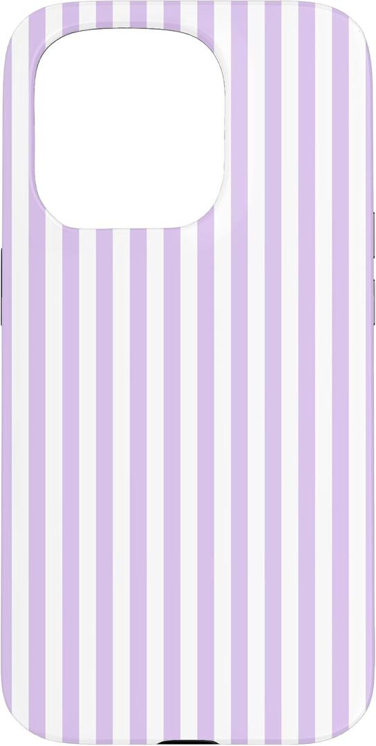 Hot Purple Striped Minimalist Aesthetic Lines Summer Pattern Case for iPhone 15
