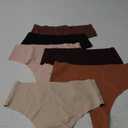 Wealurre Womens Underwear High Waisted Seamless Thongs for Women Breathable No Show Panties for Ladies 6 Pack M