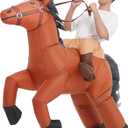 One Casa Inflatable Costume Adult,Blow Up Horse Suit,Ride On Halloween Costumes for Men Women (72INCH)