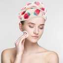 Healifty Hair Towel Wrap Coral Fleece Hair Drying Towels Cute Strawberry Absorbent Bath Hat Girl Shower Hat Quick Dry Cap Hair Wrap for Bathing