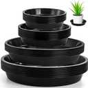 yarlung 40 Pack Plant Saucers, Black Plastic Drip Trays for Flower Pots, Round 4/5/8/9 Inch Plant Drainage Tray for Potted Plants, Indoor Outdoor Garden, 4 Sizes