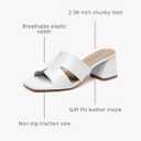 Women's Square Open Toe Sandals Low Block Chunky Heel Slip on Comfortable Casual Sandals for Daily Wear Size 8.5