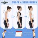 Posture Corrector for Women, Comfortable Back Support, Adjustable Posture Corrector Belt for Upper, Mid & Lower Back Pain Relief, Ergonomic 3-in-1 System Helps with Slouching (Black, L) (Black, L)