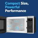 GE Countertop Microwave Oven, Compact 0.9 Cubic Ft., 900-watt Capacity, 7 Auto Cooking Settings, Child-Lock Technology, Kitchen Essentials for The Countertop, Dorm Room or Apartment, Stainless Steel