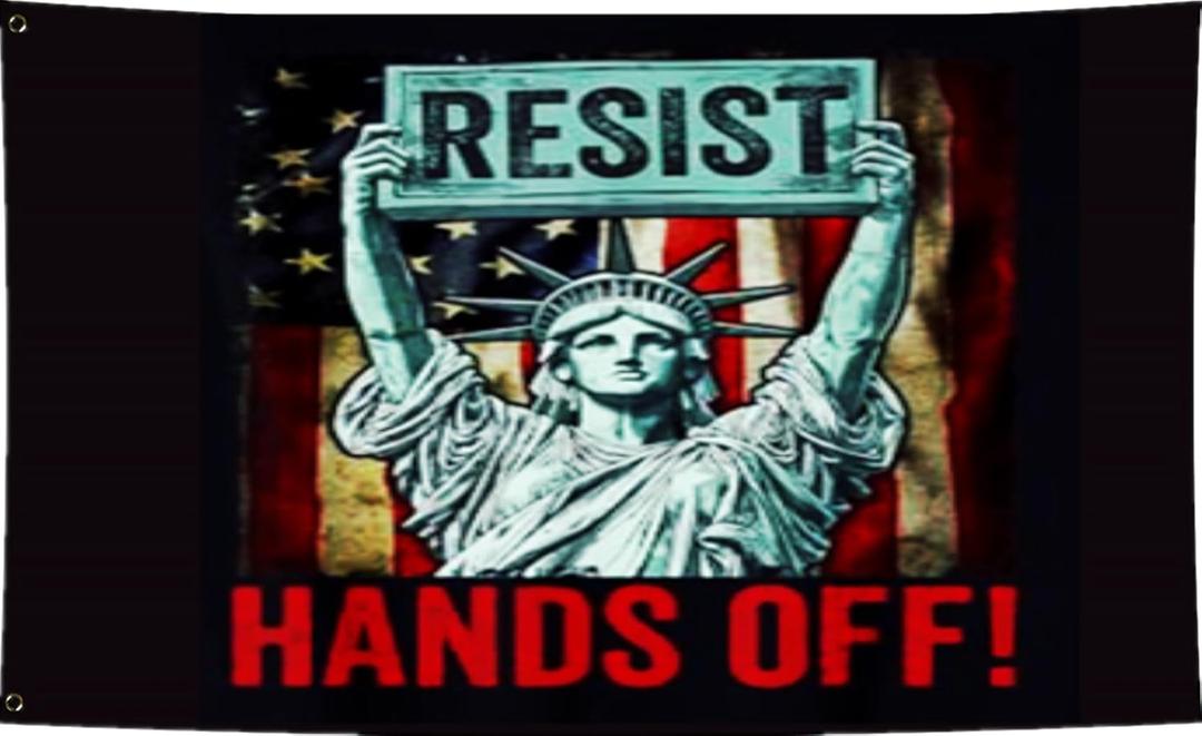 Hands Off Protest Social Security And Medicare Protest Flag 4x6FT,Premium Quality,Vibrant Colors,Resist Flags with 2 Brass Grommets for Indoor Outdoor. (B, 4x6ft)