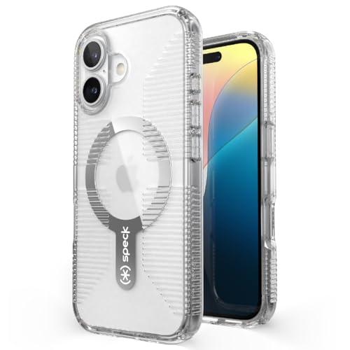 Speck Clear iPhone 16 Case - Slim Phone Case - MagSafe - GemShell - Crystal Clear