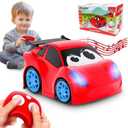 AEROQUEST Remote Control Car, RC Car Toy with Lights and Sounds for Boys, Girls and Toddlers Ages 1-3 2-4 4-7 & 3 Years Old (Red)