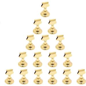 Urban Deco 16 Pieces Table Card Holder Place Card Holders 1.7 inches Gold Steel Card Holders for Photos, Food Signs, Memo Notes, Weddings, Restaurants, Birthdays. (Gold)