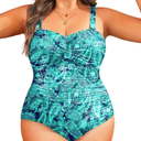 Aqua Eve Womens Plus Size One Piece Swimsuit - Ruched Tummy Control Bathing Suit Twist Front Swimwear 20 Plus