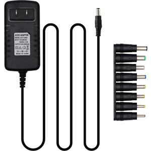 EIKS Universal AC/DC 8.4V 2A Power Adapter Wall Charger for 18650 Battery LED Strip Shaver Groomer Clipper, with 8 Selectable Tips (8.4V-2A)