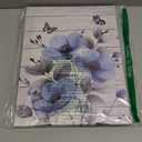 HVEST Rustic Blue Floral Wall Art for Bathroom, Blue and Gray Flower Butterfly on Rustic Wood Canvas Wall Art Country Wildflower pictures for Living Room Bedroom Wall Decor,16L X 12W inches