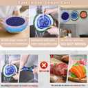 5-Size Reusable Beeswax Bowl Covers for Bread Proofing, Cotton Cloth Flexible Beeswax Wraps for Food Storage(Colorful Concentric Circle)