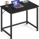 VASAGLE Computer Desk, Office Work Desk, 31.5 x 19.7 x 29.9 Inches, for Study, Bedroom, Home Office, Living Room, Ebony Black and Ink Black ULWD038B56
