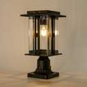 LUTEC Solar Lamp Post Light, Dusk to Dawn Craftsman Style Post Light Waterproof Solar Powered with Pier Mount Base, 200 Lumens Aluminum Post Lights Perfect for Outside
