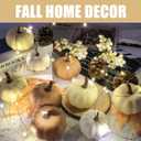 Artgar Foam Pumpkin Decor - 16 PCS Artificial Pumpkin Set - Fall Decor with Mini Pumpkins, Pinecones Maple Leaves Berries for Halloween Thanksgiving Fall Decor, DIY Crafts Tabletop Tray Decorations (Style-4)