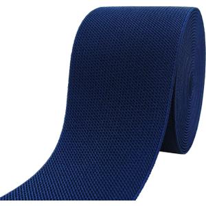 Navy Blue Knit Elastic Band 3 inch 5 Yards Double-Side Twill Woven Elastic Heavy Stretch Elastic Spool for Sewing Pants Waistband, Wigs, Skirts, Craft DIY Projects (#18)