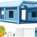 VEVOR Inflatable Paint Booth, 23 x 13.1 x 9 ft Portable Paint Booth, Featuring 750W+480W High-Power Blowers and Air Filtration System, Inflatable Spray Booth for Small Trucks and Large Motorcycle
