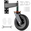 Homwin Heavy Duty Gate Wheel, 6 Inch Fence Gate Wheels for Wooden Gate and Metal Tube Gate Spring Loaded 500 LBS Capacity Gate Caster Wheel Black