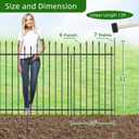 FOREHOGAR Metal Garden Fence 42 in H x 12 ft L, 6 Panels + 7 Stakes Border Dog Fence Panels Animal Barrier, No Dig Garden Fencing for Yard Patio Flower Bed Lawn Outdoor, Arch Black