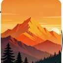 Retro Mountain Landscape Sunset Travel Luggage Cover -Stretchable Airplane Suitcase Protector Sleeve, Universal Washable Fit for 20-37 Inch Checked Baggage, Water Resistant Durable Luggage Protector