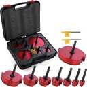 Double-Blade PVC Pipe Reamer Kit (1/2" to 4") 8PCS into Standard 1/2" Drills - Fits Sch.40 CPVC ABS Hub