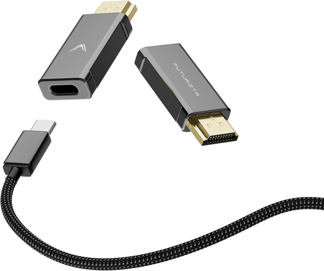 Futurizta Tech USB-C Female to HDMI Male Adapter 4K 60Hz, USB-C to HDMI Converter, Thunderbolt 3/4 Compatible, 4K Ultra HD Display Adapter Compatible with MacBook, iPad Pro, Samsung Galaxy, and More