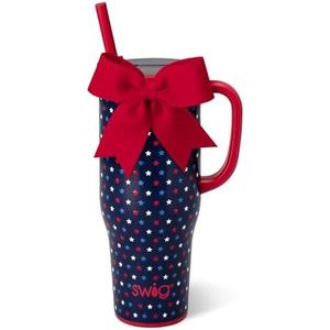 Swig Life 40oz Leak Proof Mega Mug, 40oz Leak Proof Tumbler with Handle and Straw, Extra Large Insulated Tumblers, Cup Holder Friendly Travel Mug, Reusable Leakproof Water Bottle (Oh My Stars)