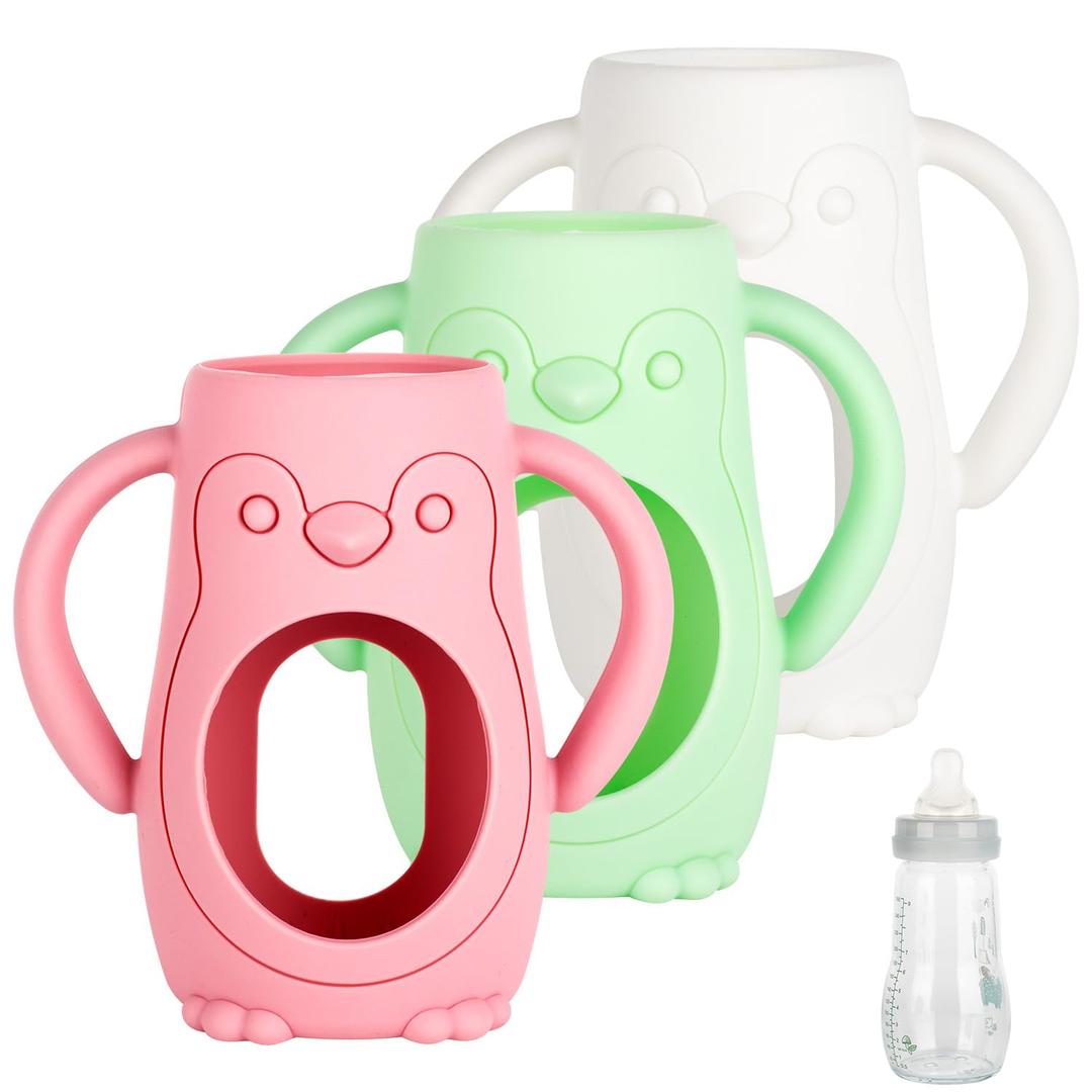 3 Pack Silicone Sleeves for MAM Baby Bottles - Anti Breakage Baby Bottle Holder, Compatible with MAM Baby Bottle, 9OZ