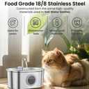 PawsPik SS-01 Stainless Steel Faucet-Design Cat Fountain 108.2 oz.