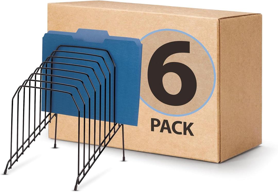 Officemate Large Incline Sorter, 8 Compartment, Wire, 8.5 x 10.375 x 12.625 Inches, Black (252120) (Pack of 6)