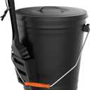 Ash Bucket - 4.75-Gallon Metal Bucket with Lid and Shovel for Fireplace or Firepit Ashes - Heat Resistant Fireplace Tools by Pure Garden (Black)