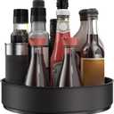 VAEHOLD Lazy Susan Stainless Steel Spice Rack Turntable for Pantry Cabinet - Decorative Trays Storage Containers Organizer for Kitchen Cabinet, Snacks, Bathroom (7 1/2 inches) (7 1/2'' Black)