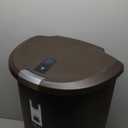 simplehuman 50 Liter / 13 Gallon Semi-Round Kitchen Step Trash Can with Secure Slide Lock, Mocha Plastic