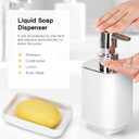 Bathroom Accessory Set 6 Piece Bathroom Accessories Set with Toothbrush Holder&Cup,Soap Dispenser& Dish,Toilet Brush Holder,Trash Can Plastic Gift Set for Bathroom Decorative CountertopWhite