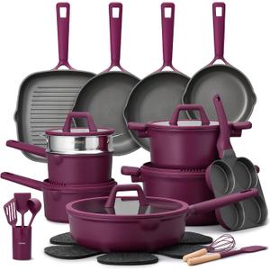 CAROTE 31pcs Pots and Pans Set, Nonstick Cookware Set, 31 Piece