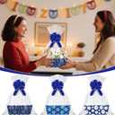 Marspark 18 Pcs 6 Set Hanukkah Bags for Gifts 8x10'' Chanukah Gift Menorahs Star Basket Boxes Empty to Fill with Gifts Blue Pull Bows Cellophane Wrapping Supplies for Hanukkah Party Favor Decorating