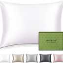 Adubor 100% Silk Pillowcase - Mulberry Silk Pillow Cases, 22 Momme 6A Grade Fibers, Silk Pillow Case for Hair and Skin Health, with Hidden Zipper (Standard 20''×26'', White, 1PC)