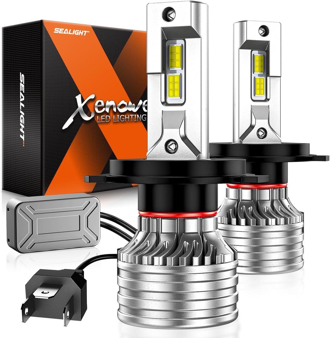 SEALIGHT X4I H4/9003/HB2 Bulbs, H4 Headlight Fog Bulbs, with Adjustable Lock Ring, Cooling Fan, Easy Installation 70,000 LM, Fog Light, Pack of 2